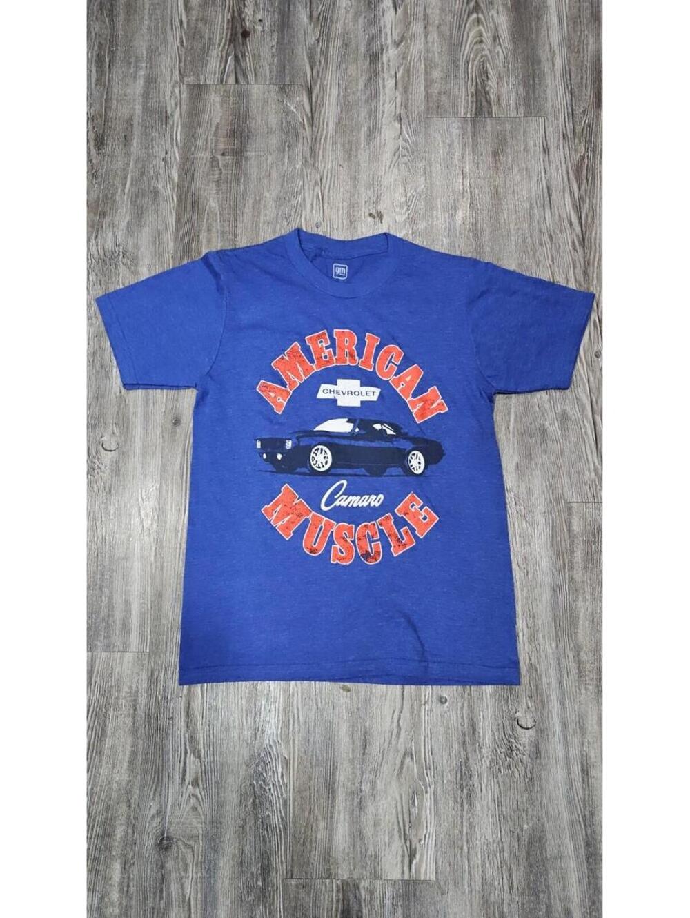 General Motors American Muscle Blue T-Shirt Kids Size 14/16 Graphic Tee